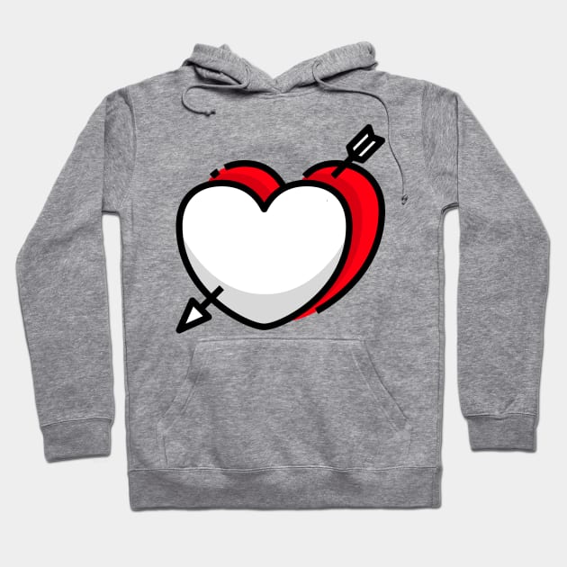 Love Heart Arrow Hoodie by BradleyHeal